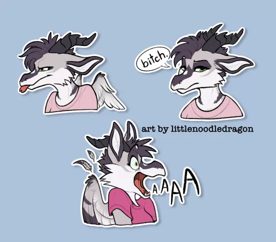 Made some stickers last night while a little tipsy, and I quite like how they turned out! by littlenoodledragon