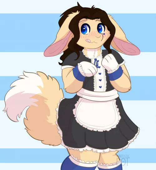 Maid bunny 🐰 @artistic_dot on twitter by artisticdotuwu