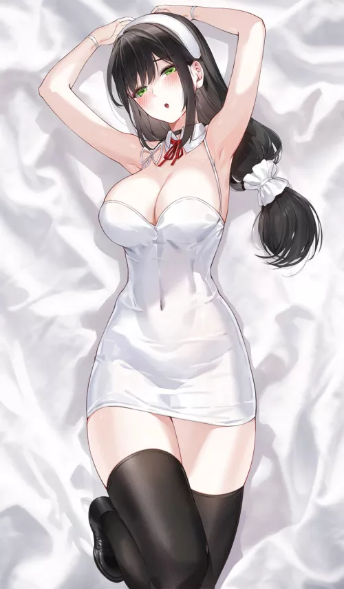 Maid on bed [Original] by (KFR) by Faoovo