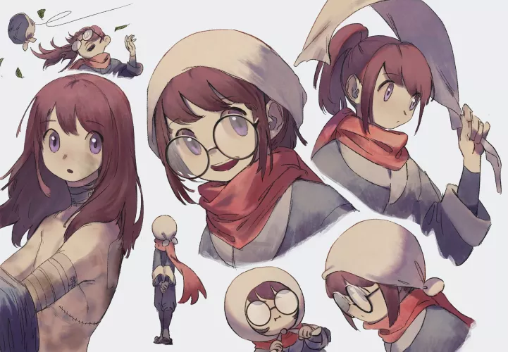 Male Protag in Pokemon Arceus game is adorable with the ponytail. by smolbaka