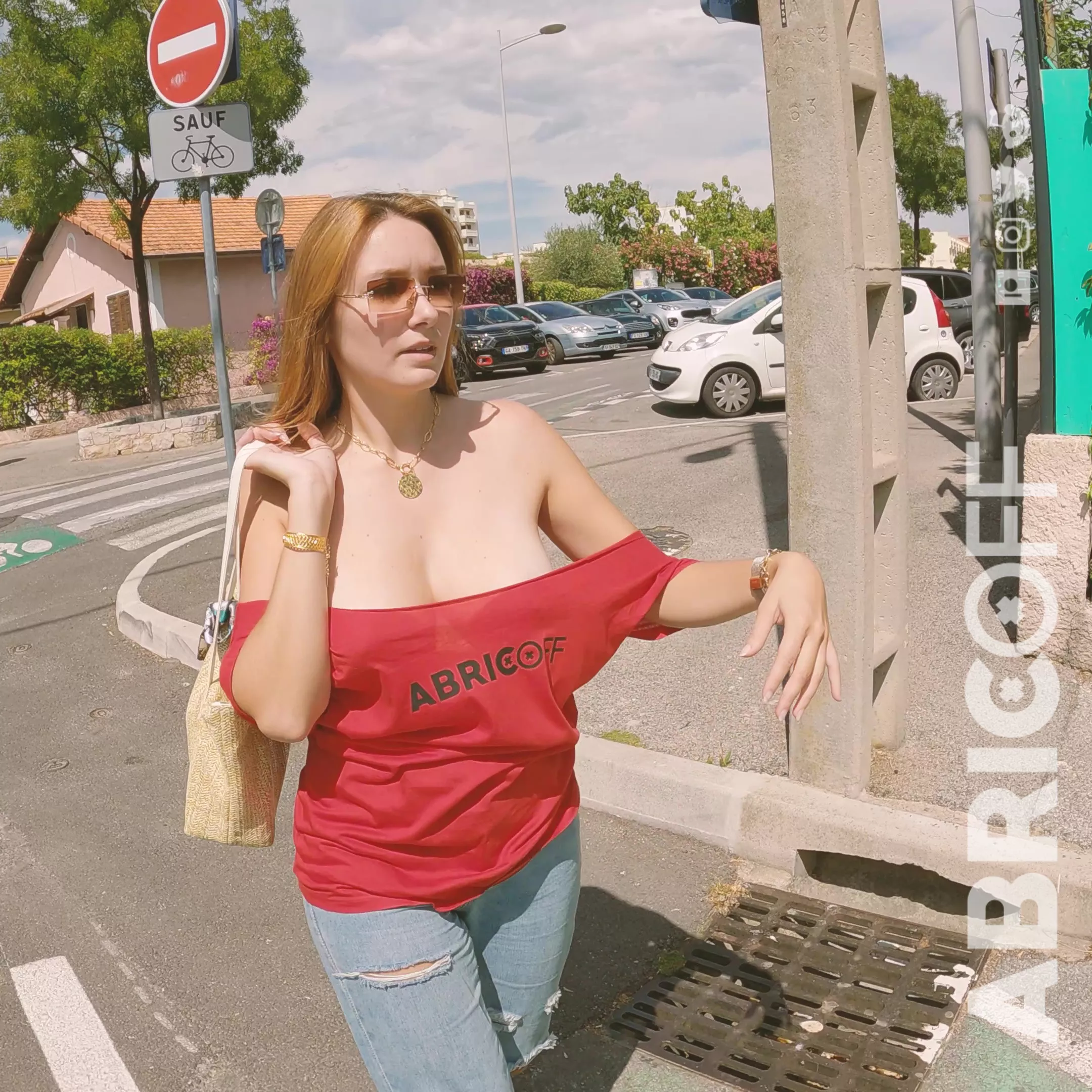 Marie20 mym braless in red shirt posted by AbricOFF