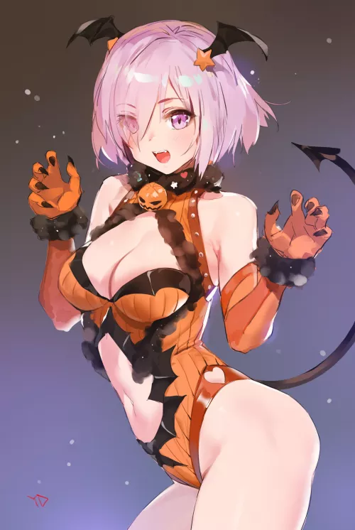 Mashu Kyrielite in a ‘spooky’ succubus outfit (Yang-Do) [Fate/Grand Order] by BuggingBoi