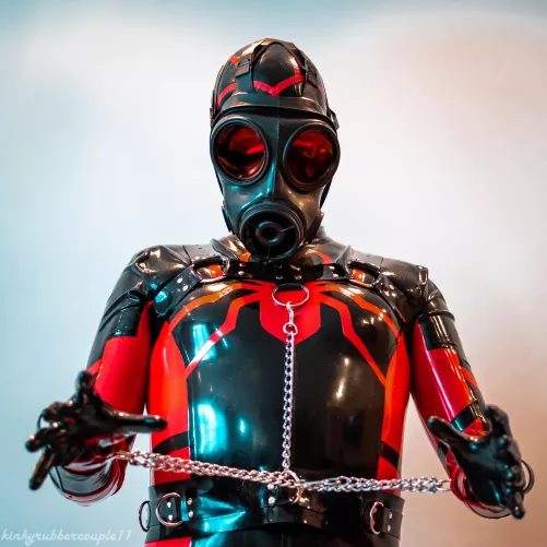 Masked and chained, just how I love it by kinkyrubbercouple