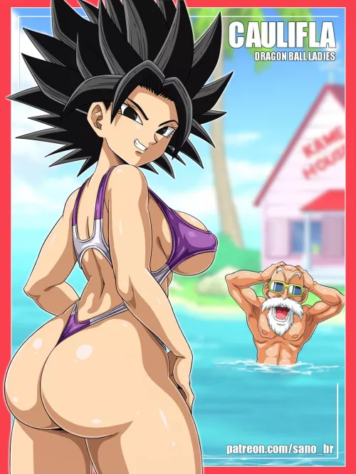 Master Roshi and Caulifla SEX ANNIVERSARY Roshi is going fuck Caulifla again in the beach by Ui_Goku1176