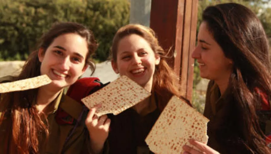 Matzah-eating IDF women. Happy Pesach! by guitartoad