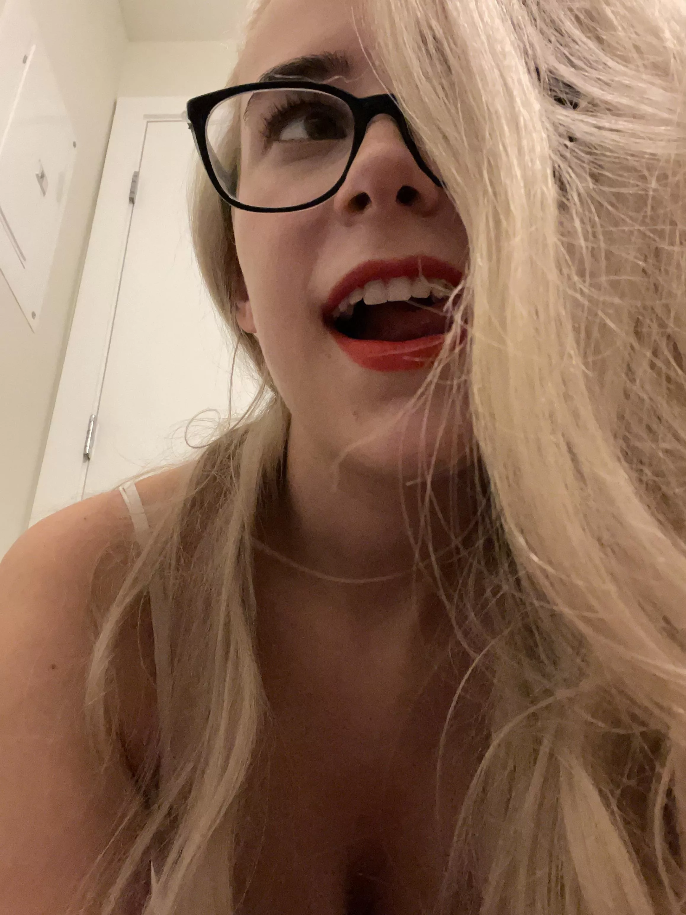 Me 21F being silly w glasses and red lipstick. Do you like it? posted by _sandpaperscissors_