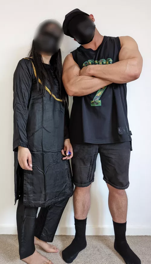 Me, and someones wife. We don't normally dress like this when we get together 😈💜 by kiwistani