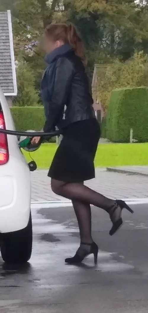 Me at the gas station by classymilfkatja1