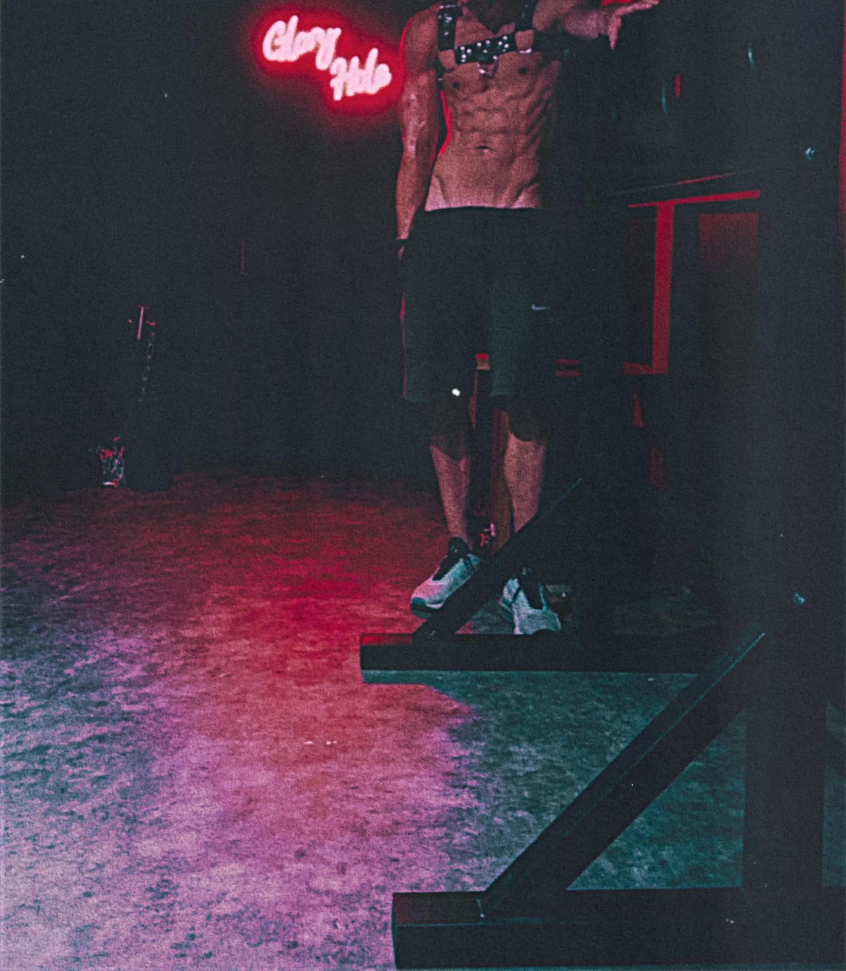 Me at the GloryHole of a BDSM dungeon posted by EWDFslave