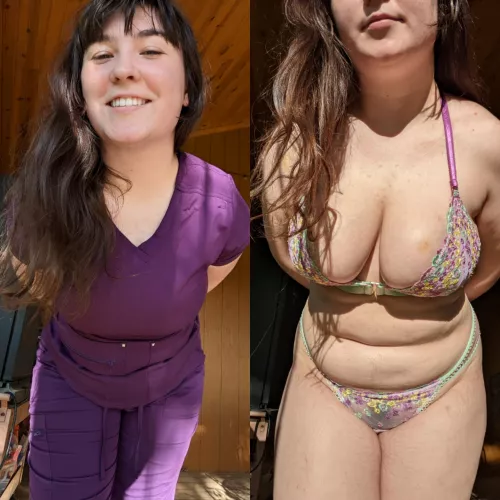 Me at work and me after work 😏 by DelilahTheBaker