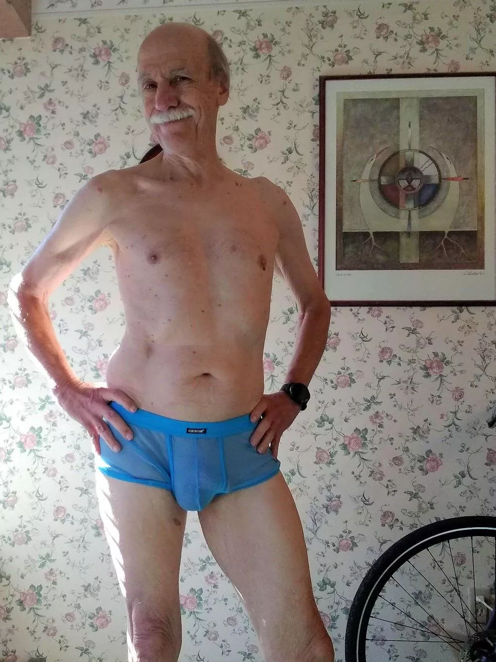 Me in my mesh briefs.(70) .. posted by oldalan1