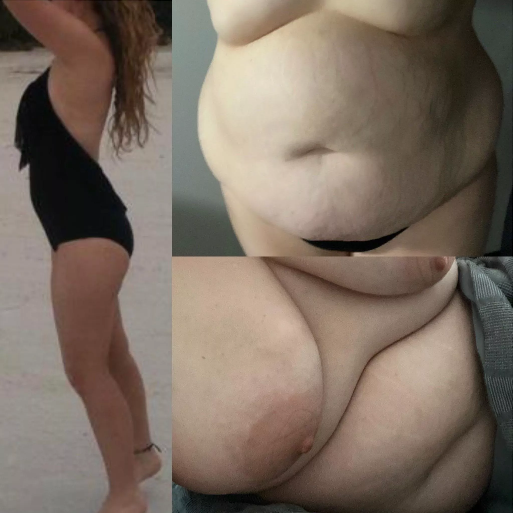 Me then vs me now after eating whatever I want and as much as I want. posted by lougiirl