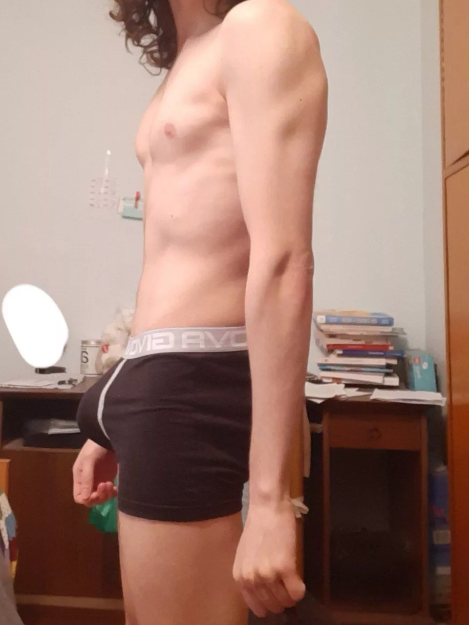 Me trying to do some poses tho show off my first results qnd then I see my soft bulge lol posted by One_Ad5235