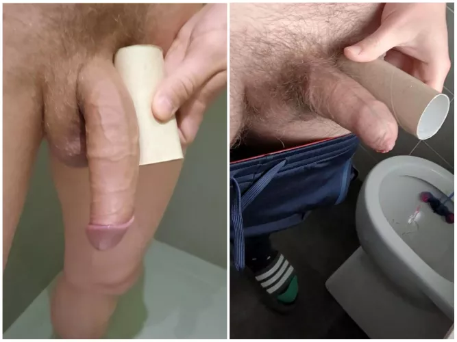 Me vs. kik:bilovebigcocks compared, my semi vs. his hard 😁 Damn I outsize him for good by Low-Fox-3366