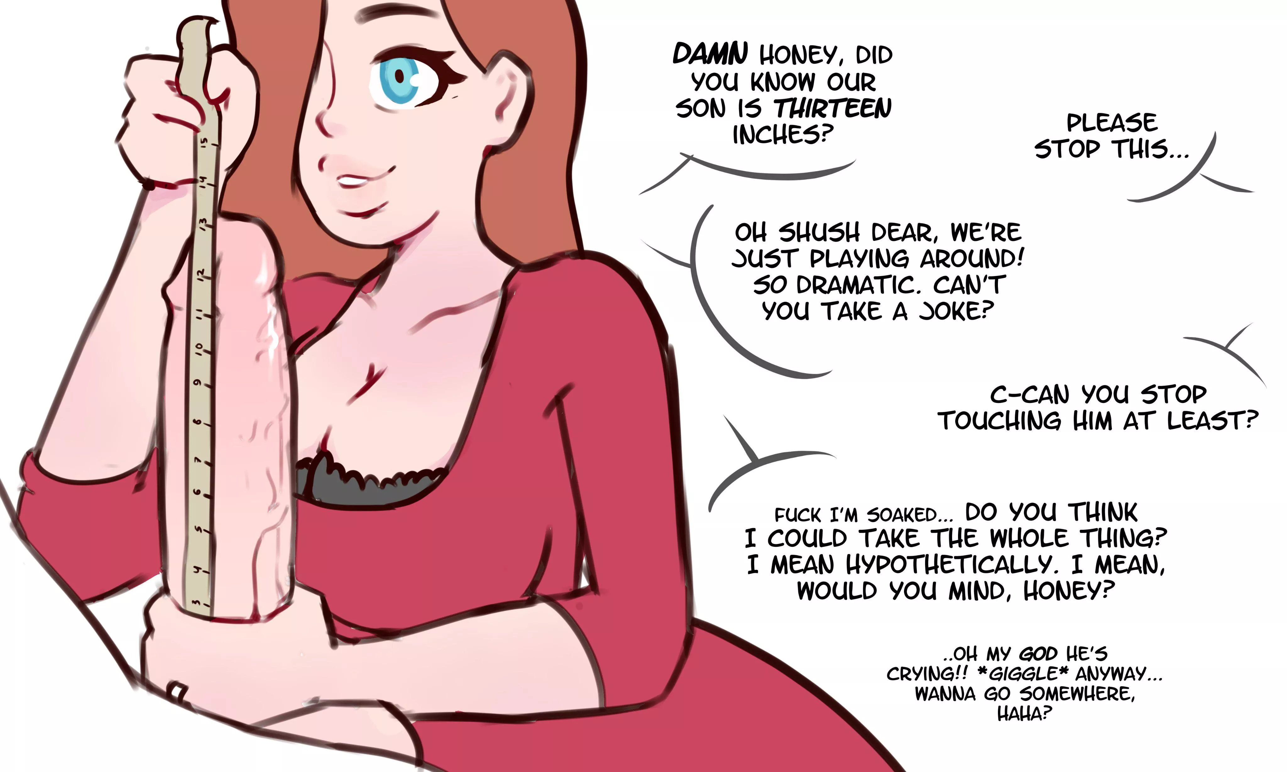 Measuring her son~ posted by Humble-Foxy