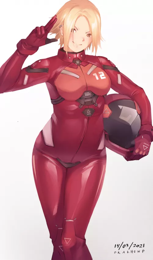 Mecha Pilot Saluting (Drakhend66) [Original] by sequence_string