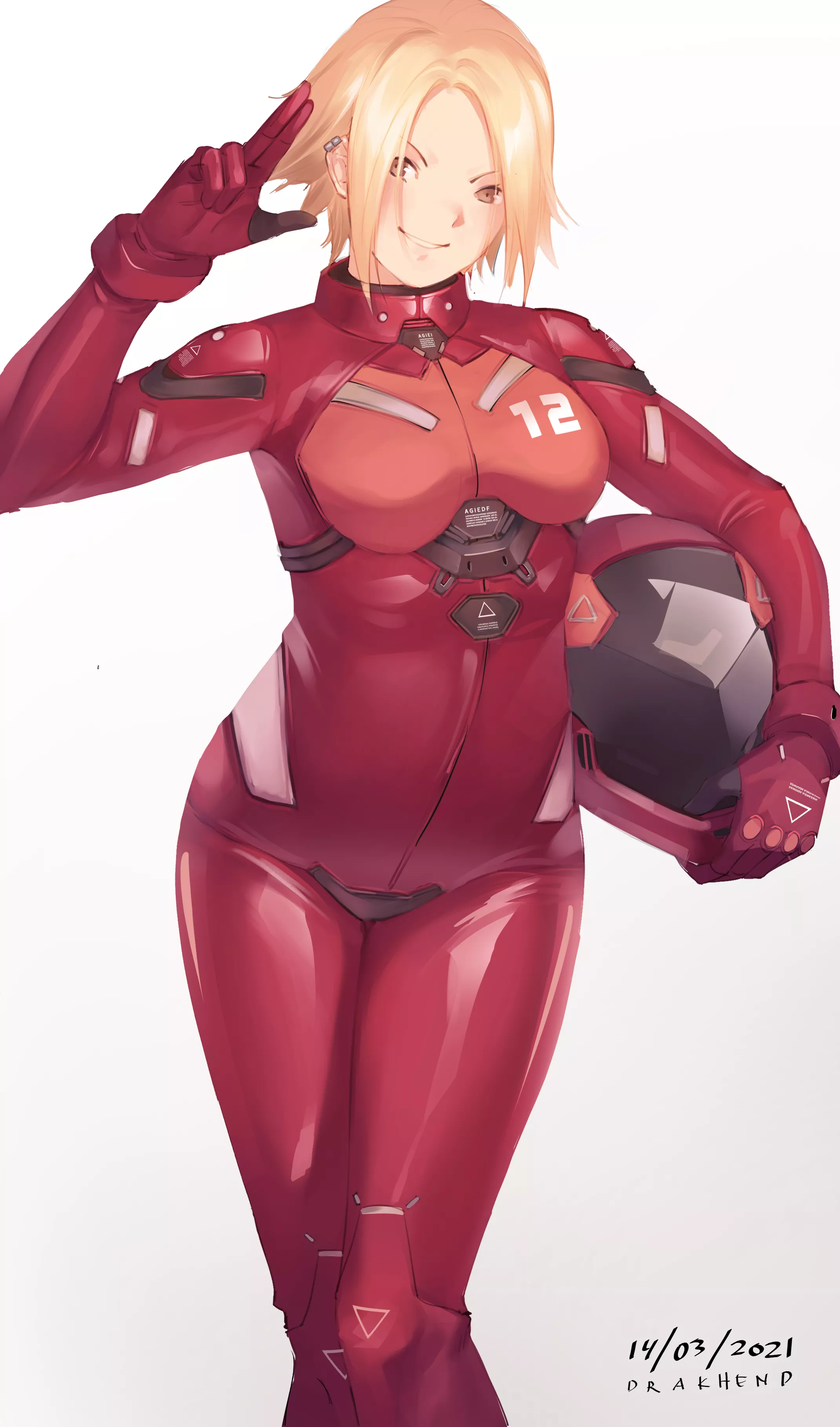 Mecha Pilot Saluting (Drakhend66) [Original] posted by sequence_string