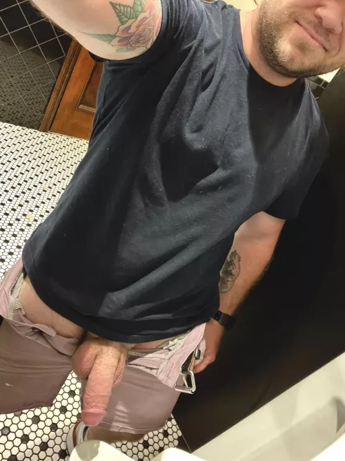 Meet me in the bathroom and show everyone how a slut cleans a stinky cock by globsofcum
