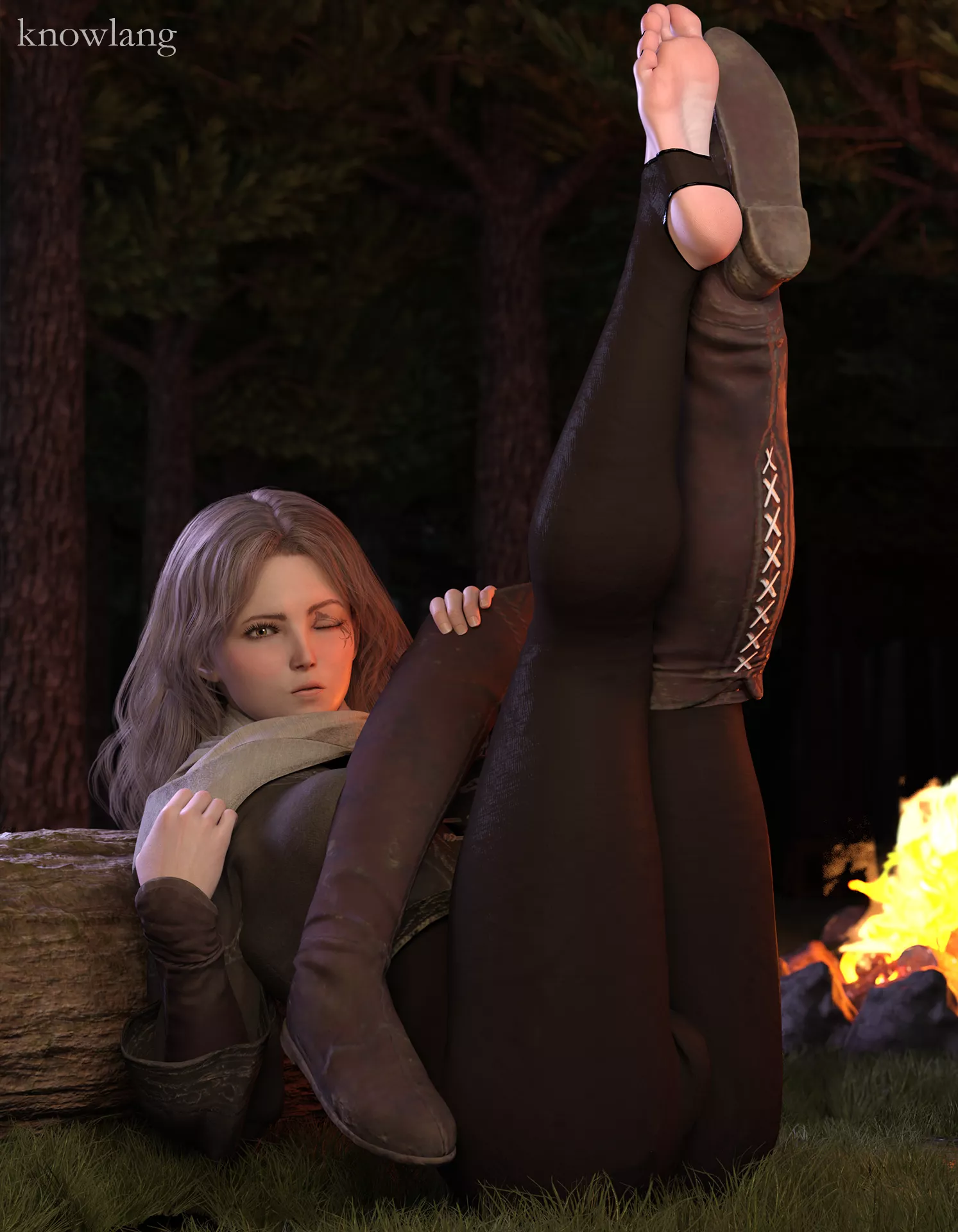 Melina - Campfire feet up (knowlang) [Elden Ring] posted by knowlang