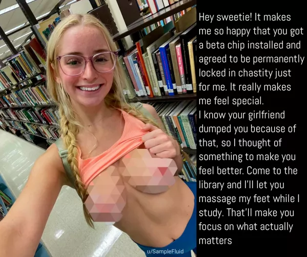 Merely touching her feet would make you cum in your cage, won't it beta? by SampleFluid