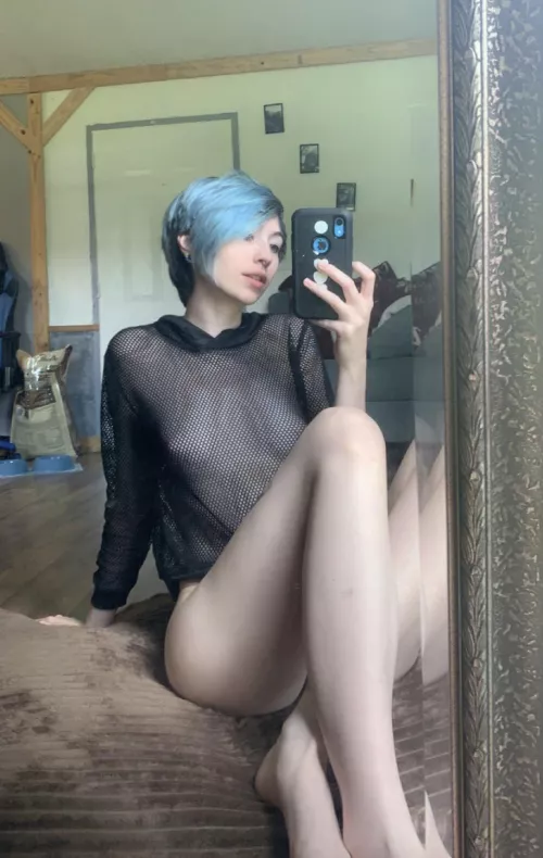 mesh t shirt and soft thighs 🖤 by dejectedwraith