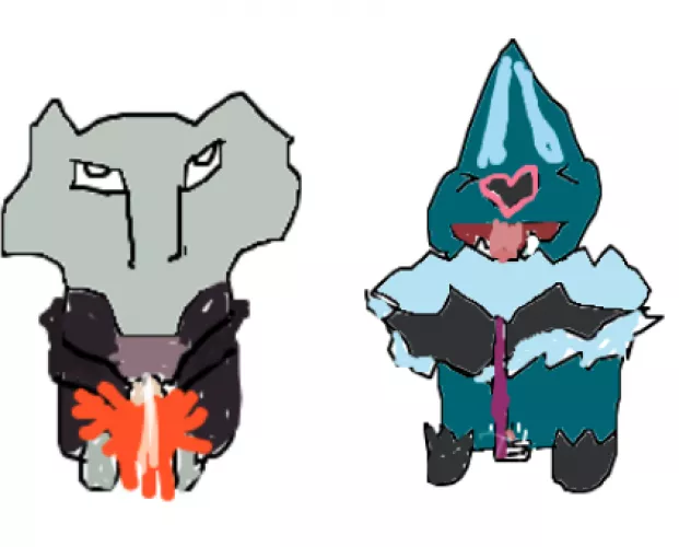 [MF] Marowak and Swoobat using their friends' toys by FrogsAreSwooble