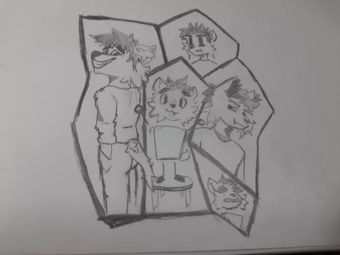 Mike in all the artstyles I have cycled throughout the years! Doesn't he look amazing?! [Art by Me! :3] by TheAnnoyingFox