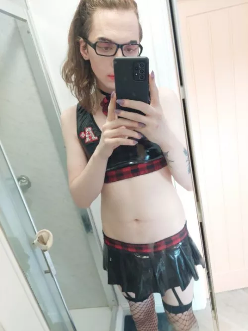 mistress made me dress up, make up, cage and heels... I wonder what next 🙈 by bellaw9726