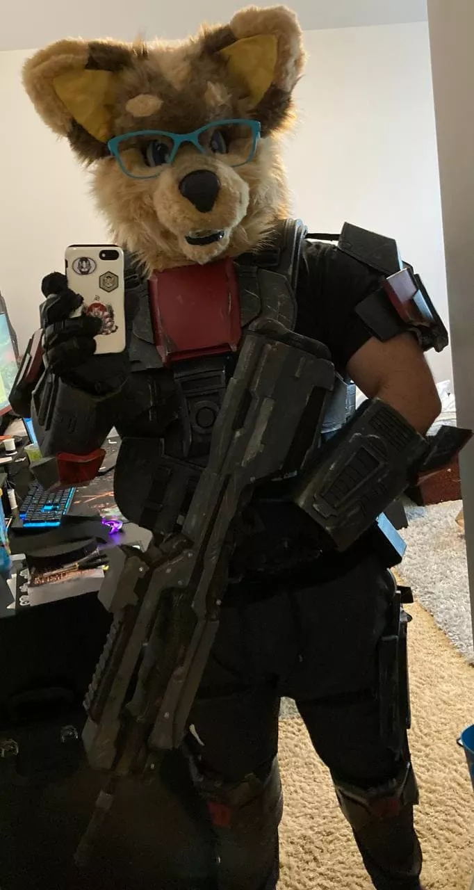 Mix of Halo cosplay armor and fursuit? I love making both! posted by Ashvejlou