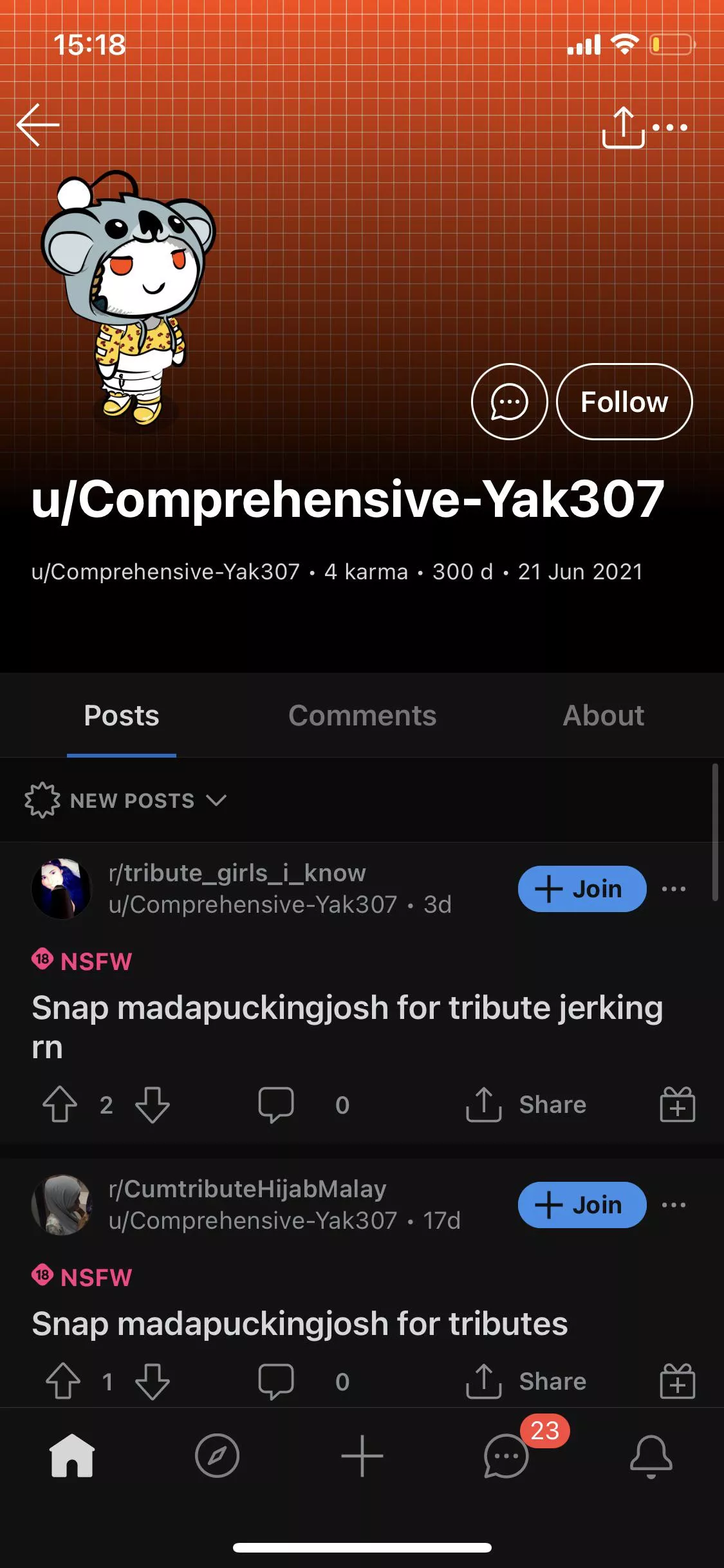 Mods doing nothing so just be careful or this weirdo posted by Zealousideal-Tiger12