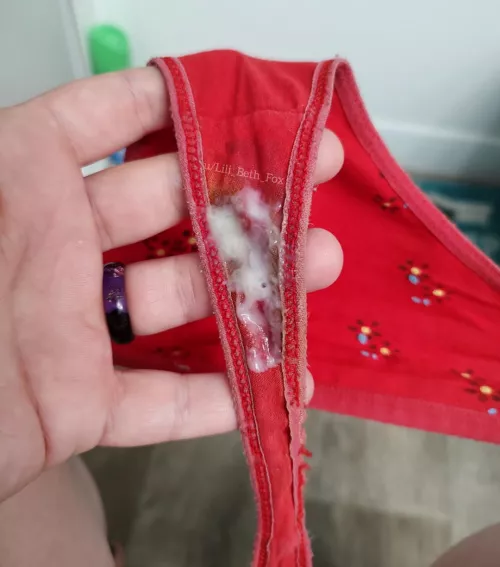 Monday ovulation cream on this old stained gusset ❤️ [OC] by Lili_Beth_Fox