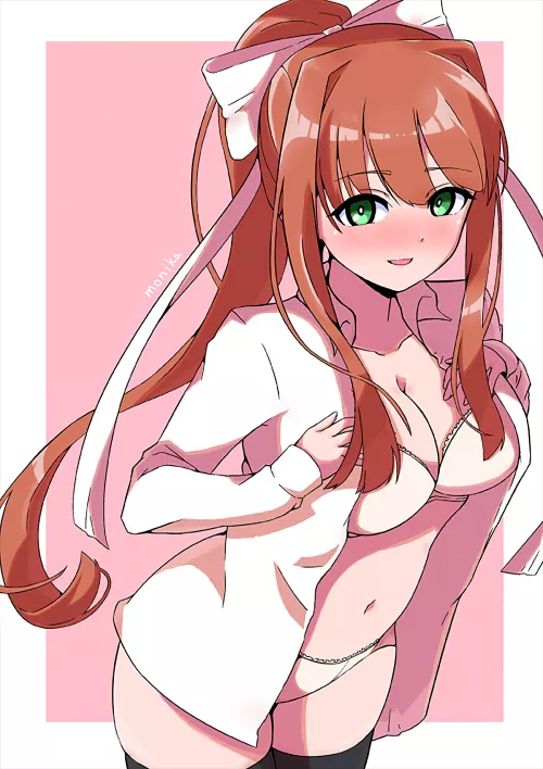 Monika wants to have fun with you, she missed you. (Art by _mizumori_ on twitter) by Someone2124