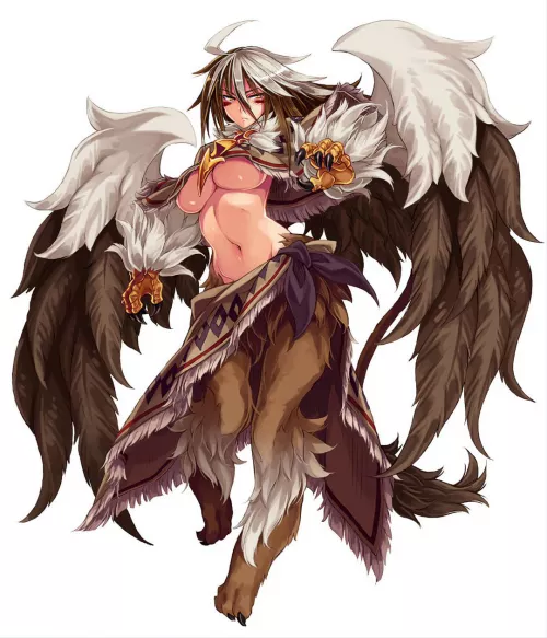 monster girl encyclopedia griffin I'd love to be held by her by Scardevastation