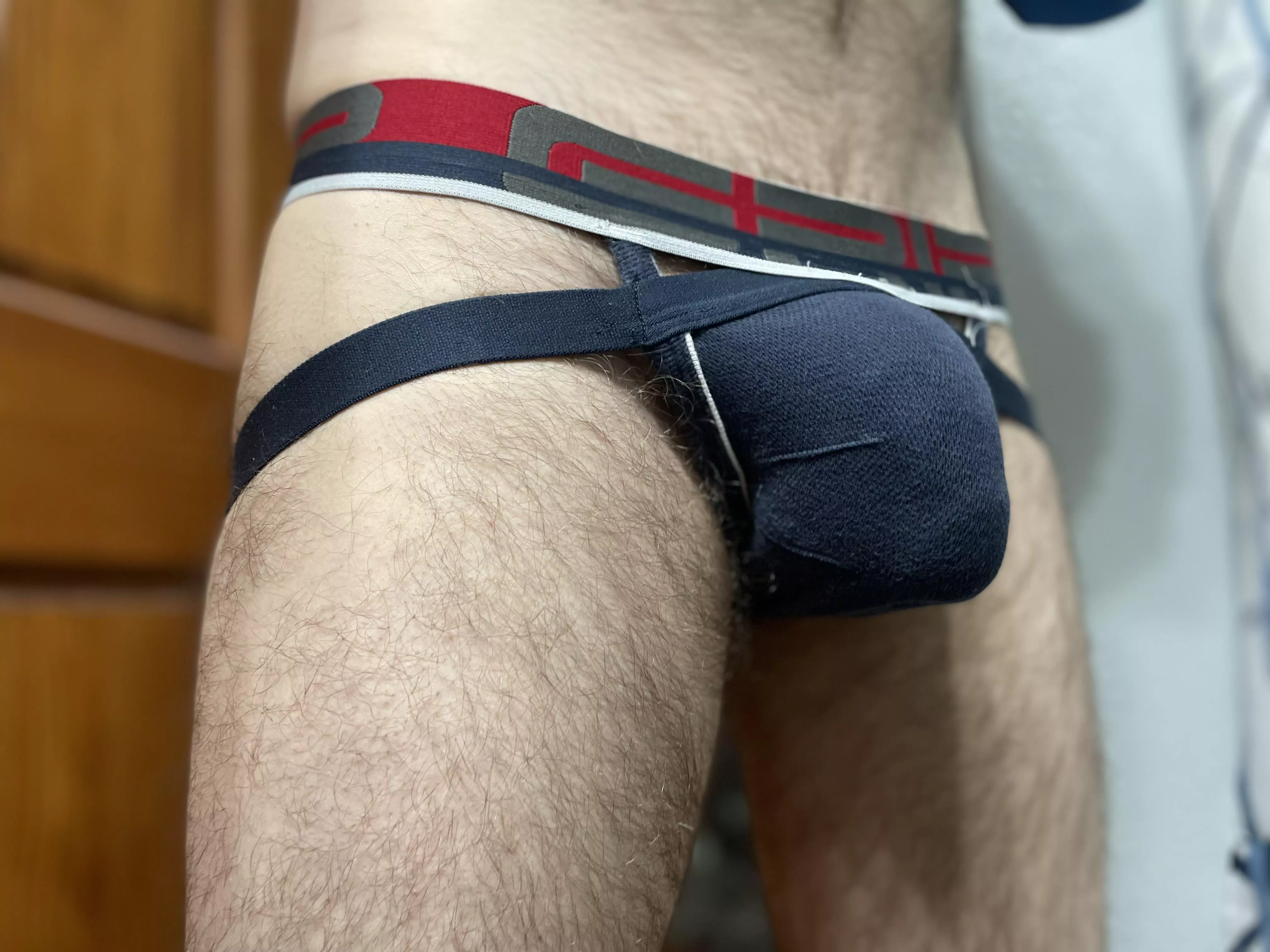 Morning jock bulge from my 43 y/o hubby posted by New_Low8984