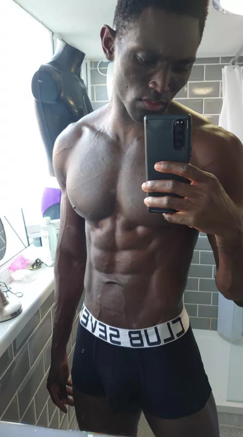 Morning underwear selfie wearing Club Seven by alexgede