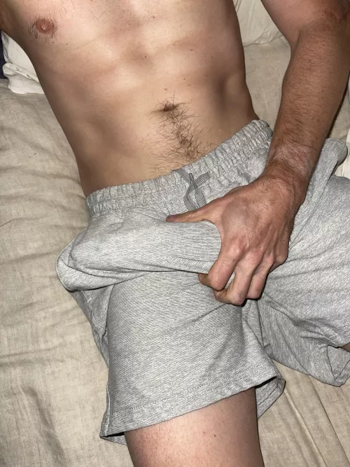 Morning wood in sweats bulge by b1gdickthrowaway