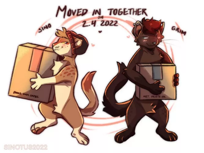 Moved in together with my partner on the 2nd of April 2022 so i drew this! Honestly it was the best decision of my entire life <3 by sinotus