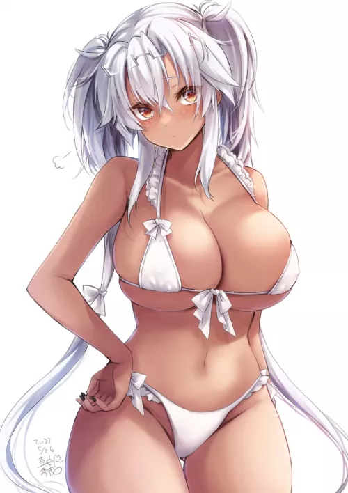 Musashi in a swimsuit [Kantai Collection] [Mashiro Yukiya] by JGHentworth