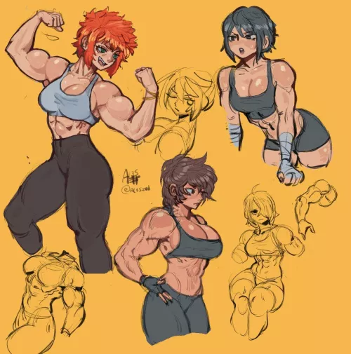 Muscle girls.(@Alesz01) by TheTMoneyMan