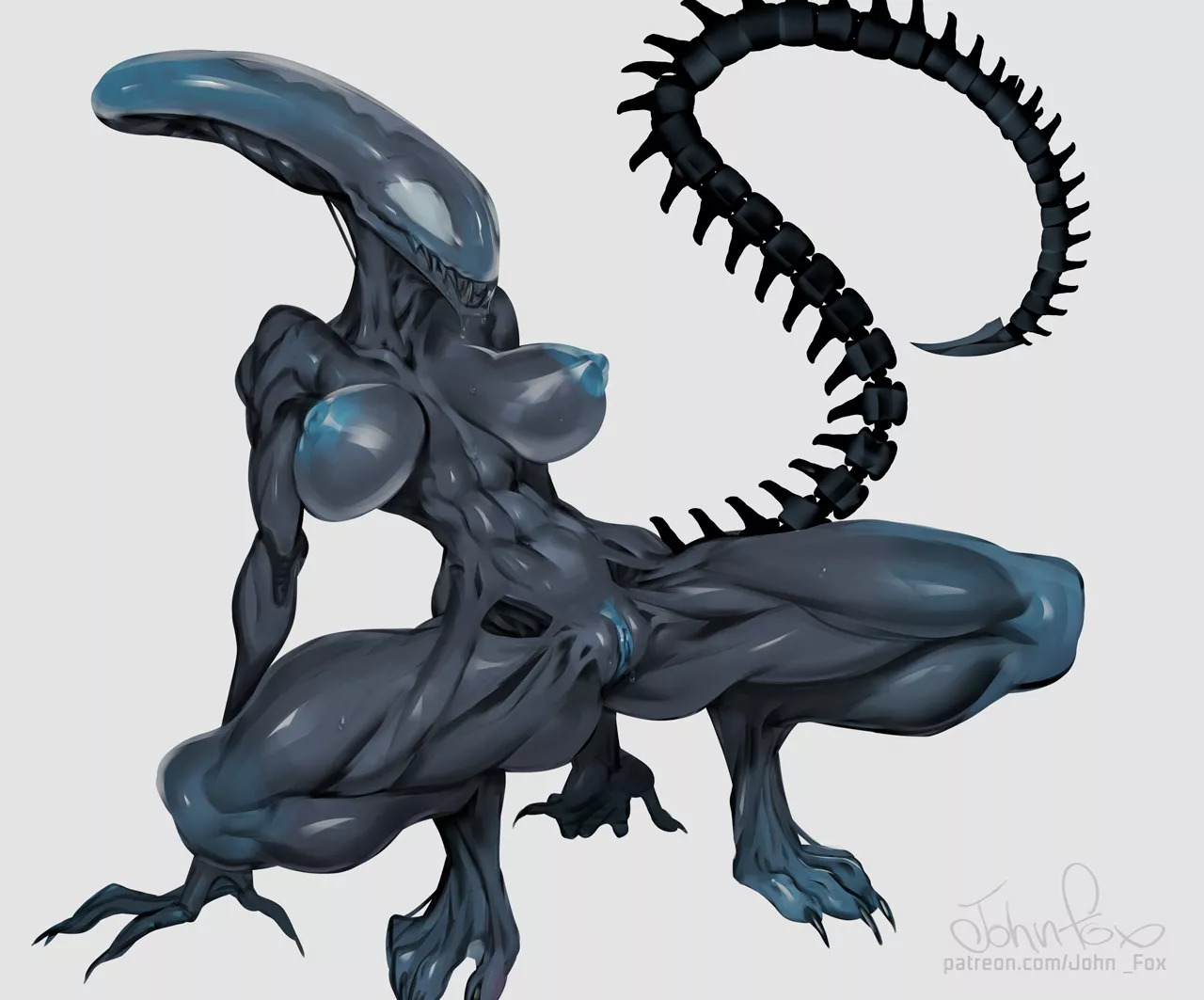 Muscular Xeno Girl (JohnFoxArt) posted by Professional_Many112