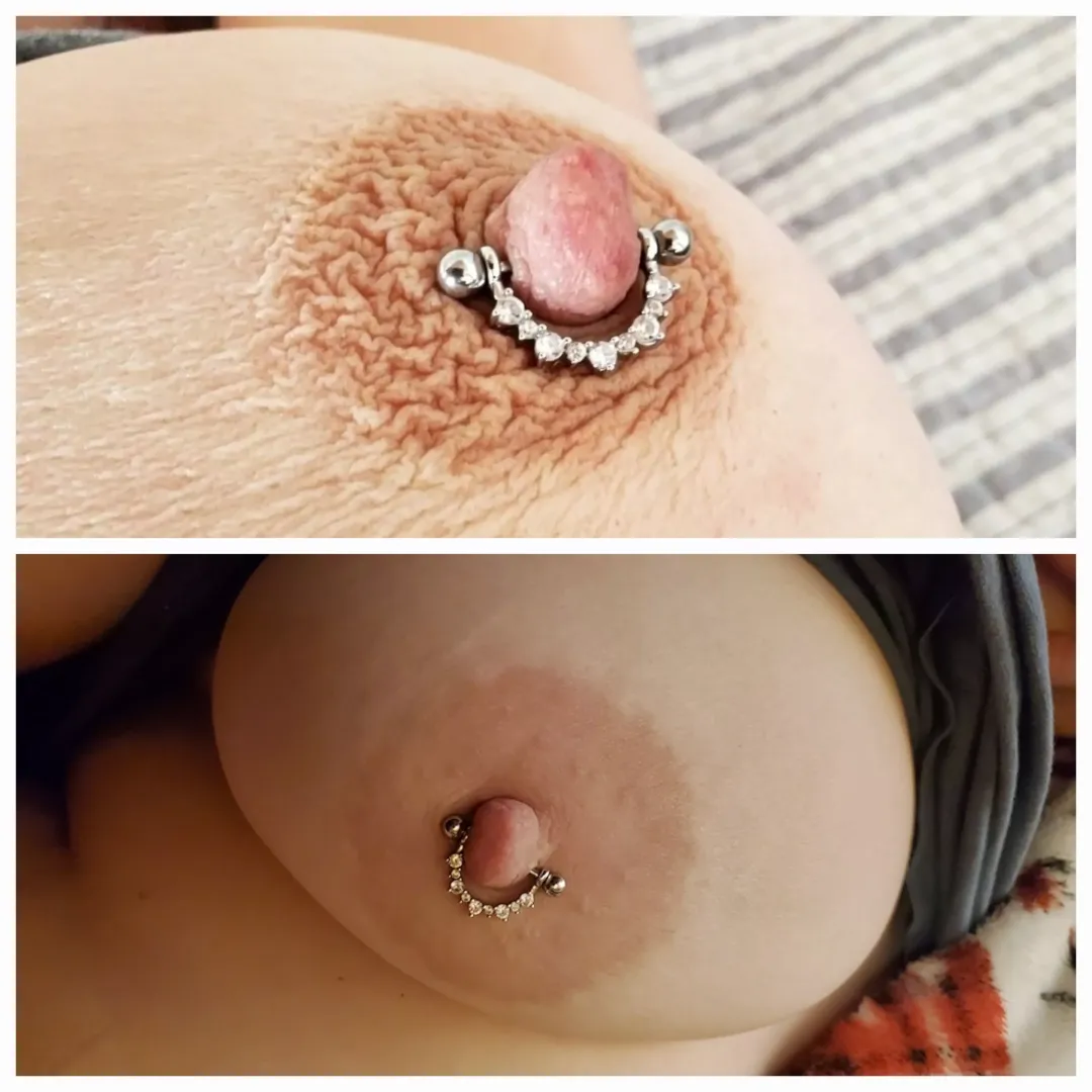 My areolas are usually big but they shrink in the cold! 🥶 posted by Amesathome