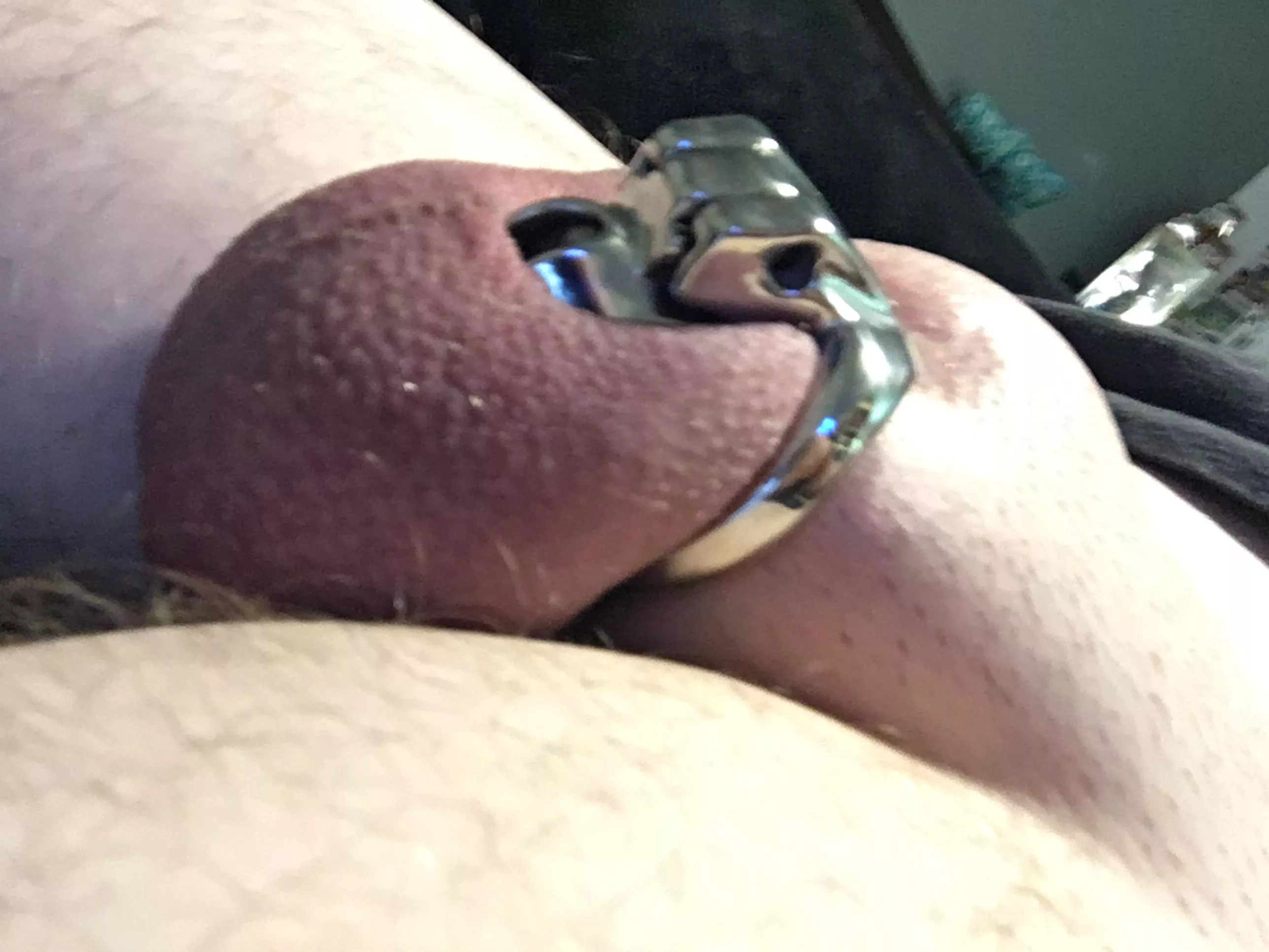 My balls are now 2-3 times the size of my caged penis. I wish I could be let out. posted by male-slave