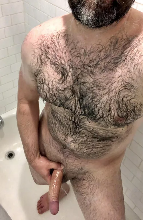 My beard can be used like a luffa to scrub clean your body, and my boner can get those hard to reach areas. by BigNorth80