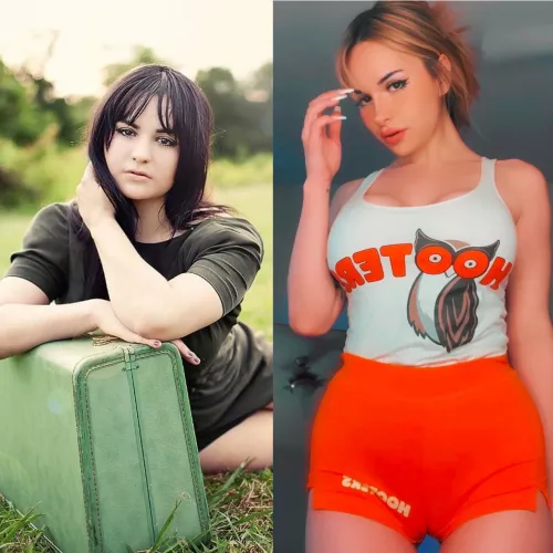 My before & after! Such a journey that I’m so thankful for! I love being a bimbo! Forever 🧡 by bimbomeplease