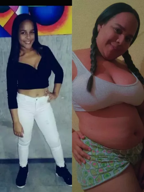 my before and after is amazing i love my body the way it is now thanks to all the feeders 🙏🏼🤩😍 by reddijennibroms