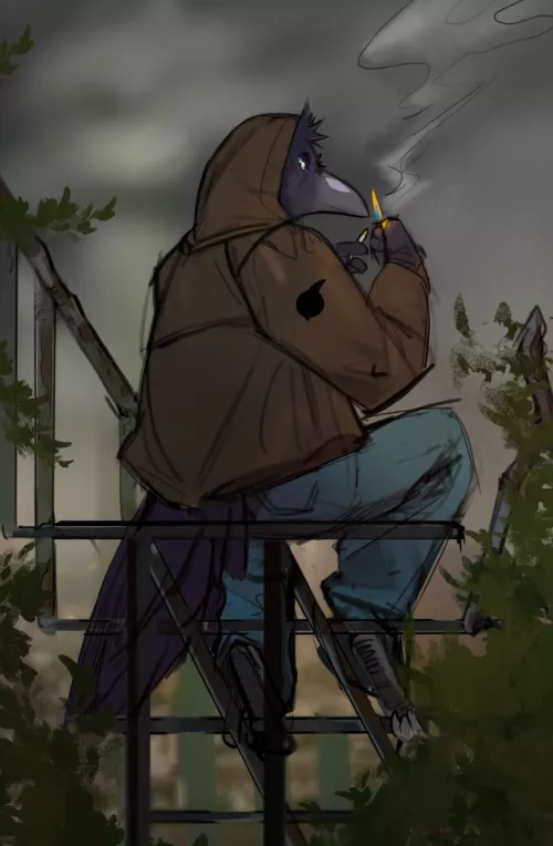 My Birb taking a break, by Gortzila on FA. by GayFurryThrowawayAct