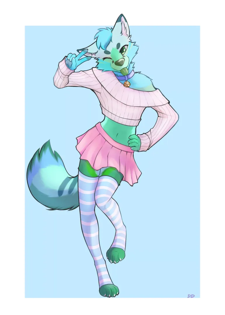 My boyo in some cute clothes!! Art by @DDDDGIO on twitter posted by L1U_-