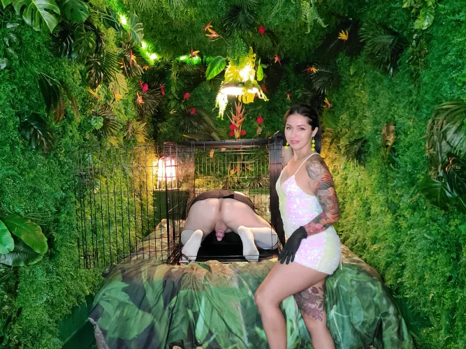 My caged fucktoy, right before I let him out to play by mariamischievous