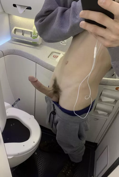 My cock was spilling out of my sweatpants on the plane by nsfwthrowaway24610
