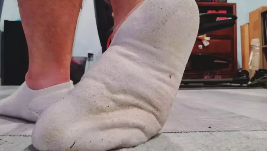My dirty, sweaty white socks ripe with my foot scent by Sckb4u